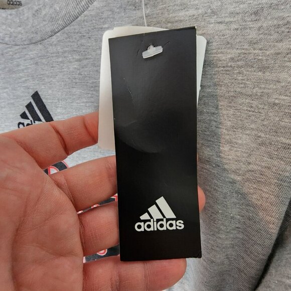 Adidas NEW Three Stripe Life Amplifier Tee Long Sleeve Crew Neck "wright" sz Lg - Picture 4 of 10